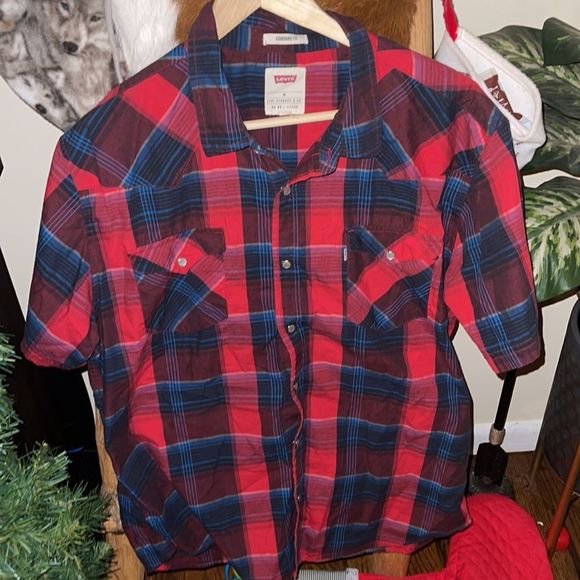Levi’s Pearl Snap Plaid Button Down Shirt - Picture 2 of 3